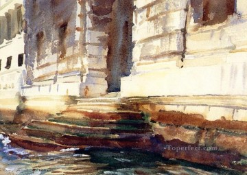 John Singer Sargent Painting - Pasos de un paisaje de palacio John Singer Sargent